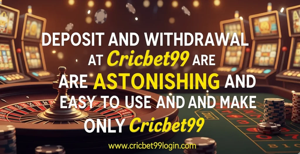 deposit and withdrawal methods at cricbet99 are astonishing and easy to use