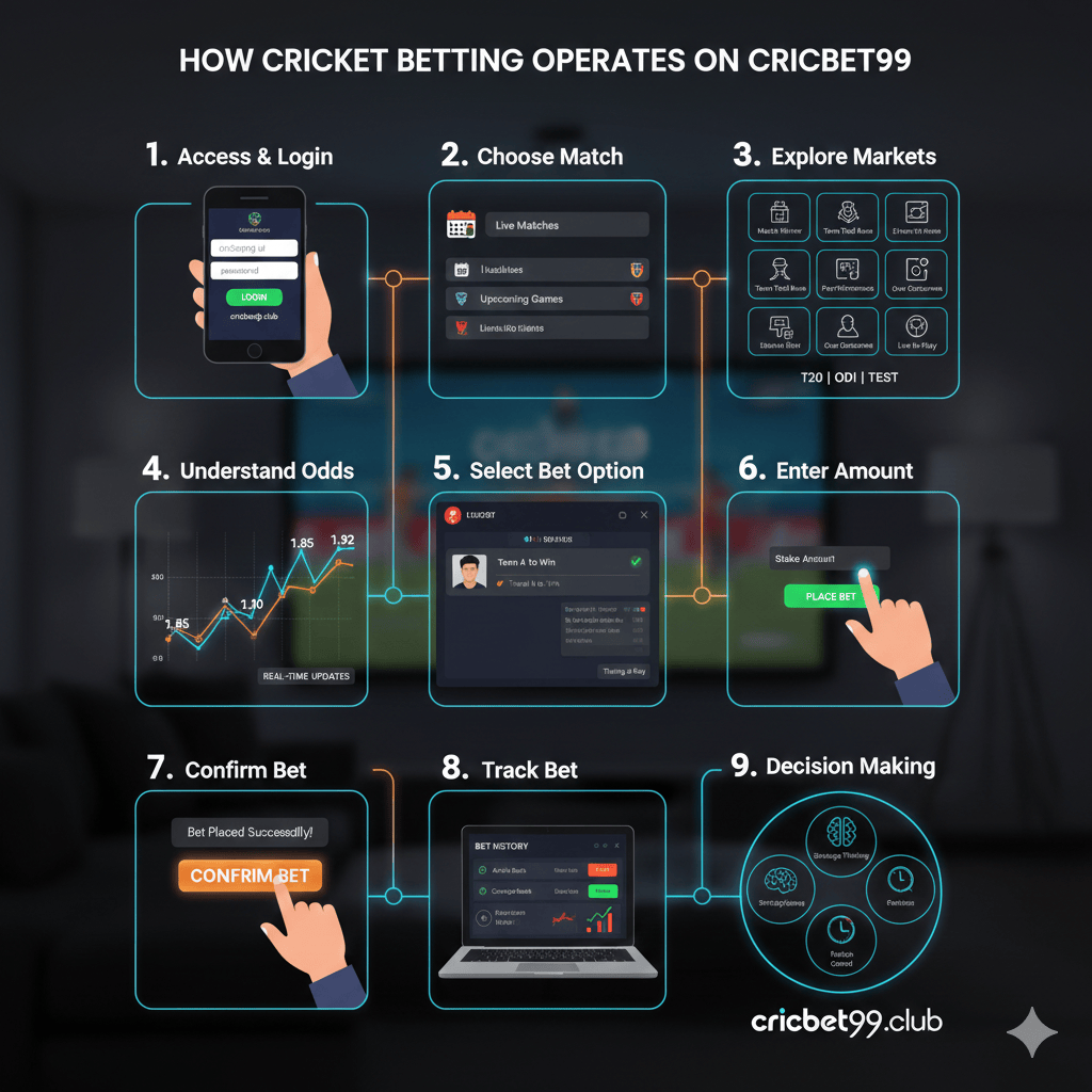 Users Place Bets Step by Step on cricbet99